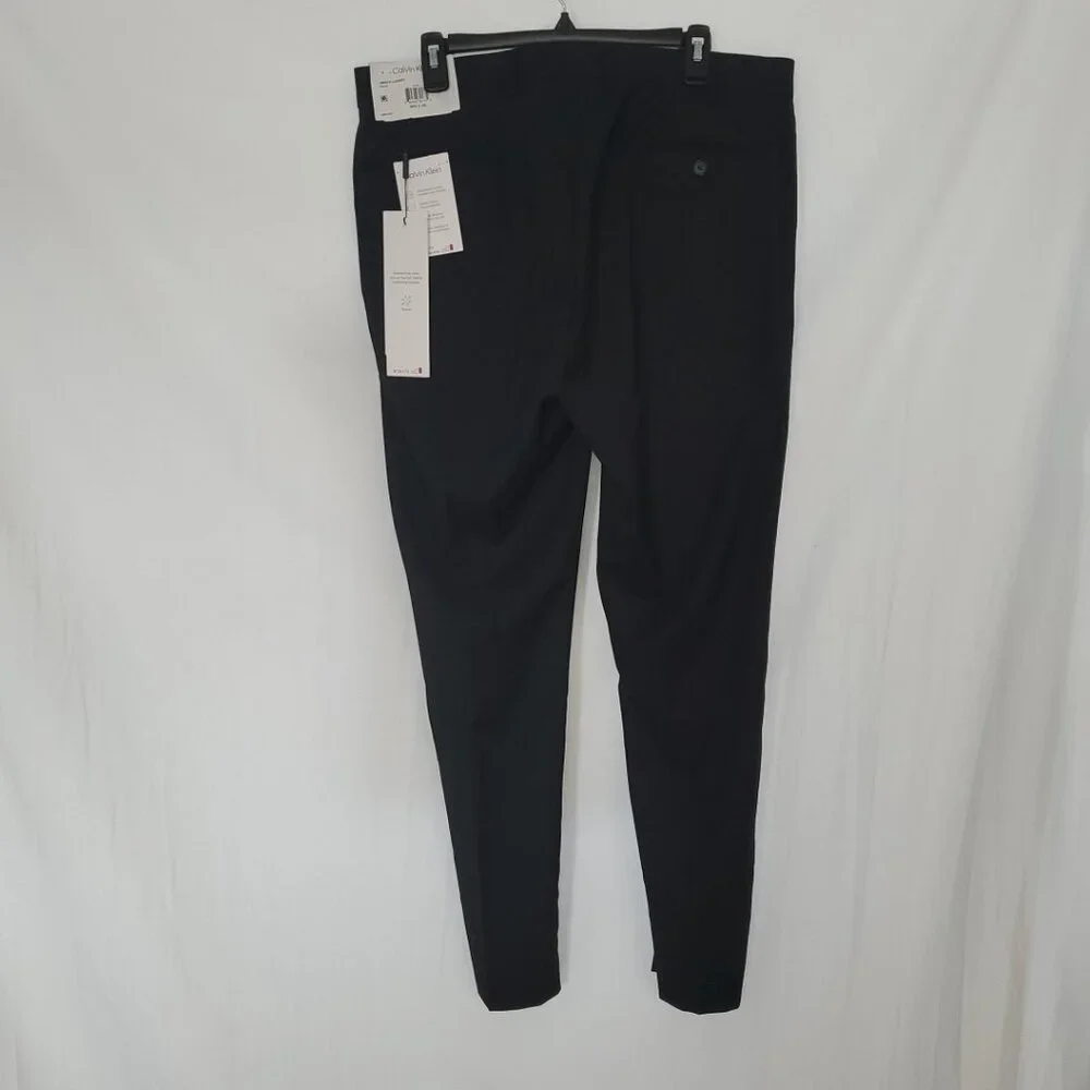 Calvin Klein Mens Black Slim-Fit Performance Dress Pants Size 36W 32L - Picture 2 of 11